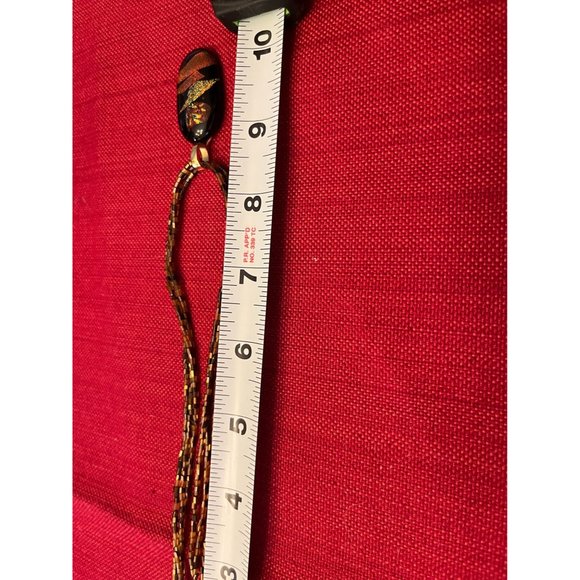 Vintage blown glass pendant with glass seed bead beaded necklace - Picture 5 of 5